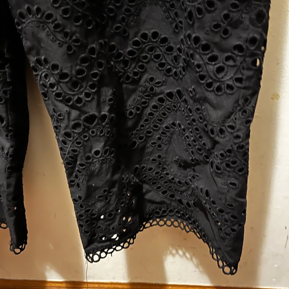 Topshop Black Broderie Anglaise Jumpsuit Sz 12 - Picture 4 of 10